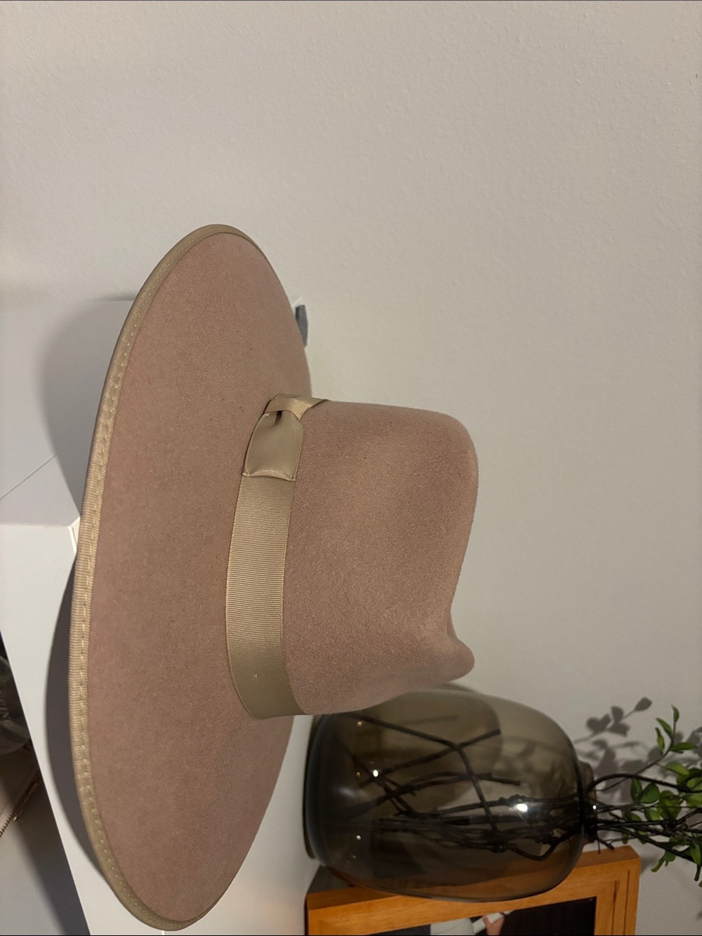 Lack Of Color Blush Wide-Brim Felt Fedora with Satin Band